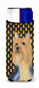 Candy Corn Halloween Design with Dog Ultra Hugger for slim cans - 615872732227