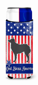 USA Patriotic Dog Ultra Hugger for slim cans - 638508495099