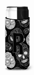 Letter Day of the Dead Skulls Black Ultra Hugger for slim cans - 638508022868
