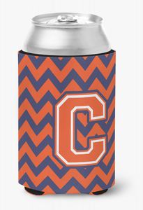 Monogram Letter Chevron Can or Bottle Hugger - 638508272782