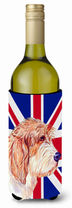 Dog with English Union Jack British Flag Wine Bottle Hugger - 615872827398