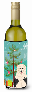 Merry Christmas Tree with Dog Wine Bottle Hugger - 638508540201