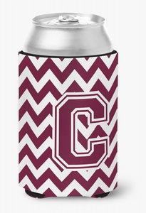 Monogram Letter Chevron Can or Bottle Hugger - 638508275035