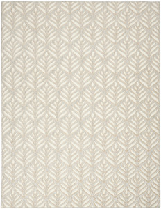 5' X 8' Ivory And Grey Floral Stain Resistant Non Skid Area Rug - 606114569428