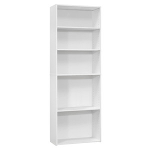 11.75" x 24.75" x 71.25" White 5 Shelves Bookcase - 4512839642987