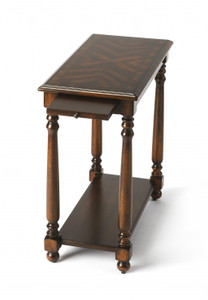 Homeroots Living Room 24" Cherry Manufactured Wood Rectangular End Table with Shelf