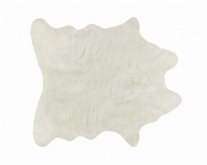 Homeroots Home Decor 5' X 8' Super Soft Off White Faux Hide Area Rug, Off White, 63x90 Inches