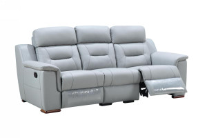 Homeroots Furniture 90" X 41" X 41" Modern Gray Leather Reclining Sofa, Gray, Reclining