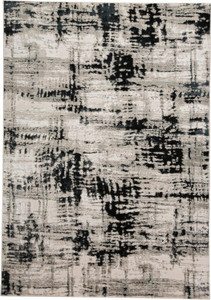 Homeroots Home Decor 7' X 10' Black White And Gray Stain Resistant Area Rug