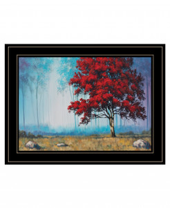Red Tree 1 Black Framed Print Wall Art - 606114053828