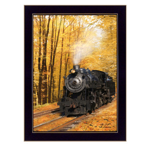 Fall Locomotive Black Framed Print Wall Art - 606114058250