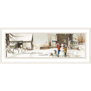 Snowmen From Heaven 2 White Framed Print Wall Art - 606114064275