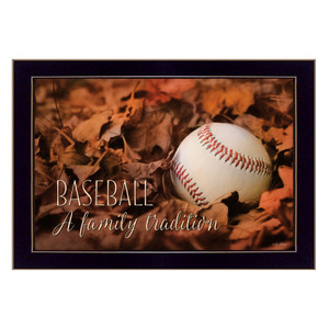 Baseball A Family Tradition Black Framed Print Wall Art - 606114158165