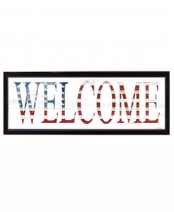 Patriotic Welcome 3 Black Framed Print Wall Art - 606114050520