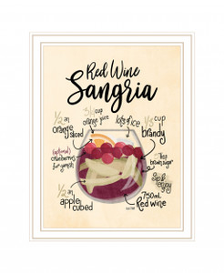 Red Wine Sangria White Framed Print Wall Art - 606114074595