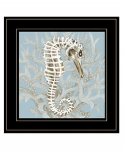 Coral Seahorse I 3 Black Framed Print Wall Art - 606114050544