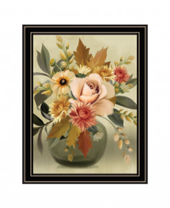Autumn Bouquet 1 Black Framed Print Wall Art - 606114061458