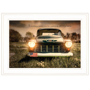 Wrong Lane 1 White Framed Print Wall Art - 606114159735