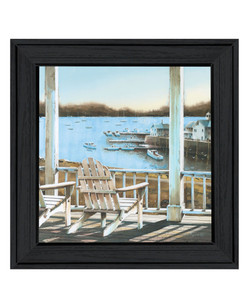Harbor View 1 Black Framed Print Wall Art - 606114048800