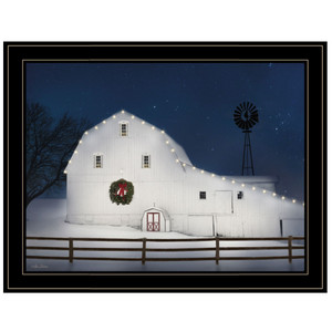 Christmas Starry Night 2 Black Framed Print Wall Art - 606114062738