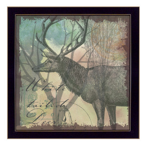 Deer Black Framed Print Wall Art - 606114037040