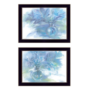 Set Of Two Morning Glory 3 Black Framed Print Wall Art - 606114047421