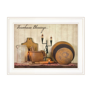Farmhouse Blessings 2 White Framed Print Wall Art - 606114044994