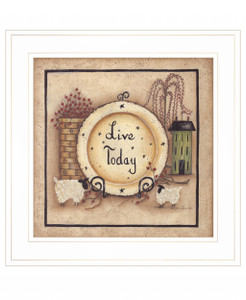 Live Today 3 White Framed Print Wall Art - 606114056140