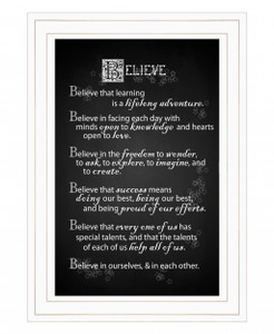 Believe 1 White Framed Print Wall Art - 606114053187
