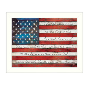 Pledge Of Allegiance 4 White Framed Print Wall Art - 606114040286