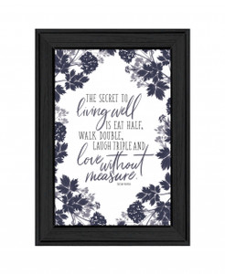 The Secret To Living Well 2 Black Framed Print Wall Art - 606114051213
