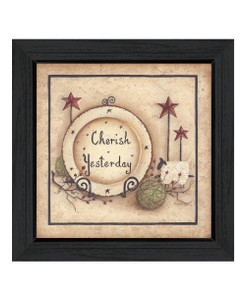 Cherish Yesterday 4 Black Framed Print Wall Art - 606114053057