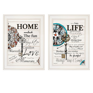 Set Of Two Life Or Home 1 White Framed Print Wall Art - 606114043195