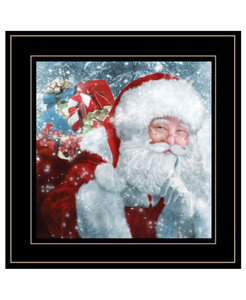 Santa With Presents 2 Black Framed Print Wall Art - 606114062677