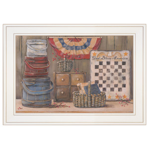 God Bless America 2 White Framed Print Wall Art - 606114037026