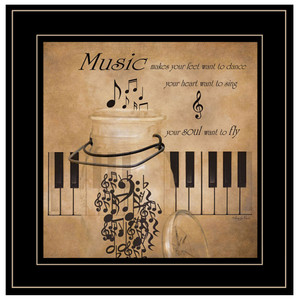 Music 2 Black Framed Print Wall Art - 606114159704