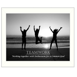 Teamwork 6 White Framed Print Wall Art - 606114669548