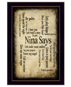 Nina Says 4 Black Framed Print Wall Art - 606114071846