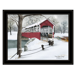 Crisp Winter Evening 4 Black Framed Print Wall Art - 606114033752