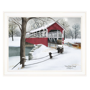 Crisp Winter Evening 3 White Framed Print Wall Art - 606114033745