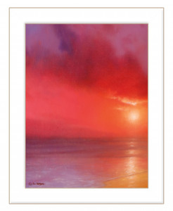 Sunset In Red 1 White Framed Print Wall Art - 606114053835