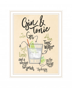 Gin and Tonic White Framed Print Wall Art - 606114061595