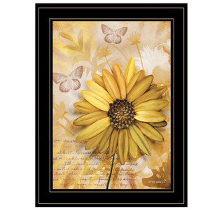 Flowers &amp;amp; Butterflies II 3 Black Framed Print Wall Art - 606114046240