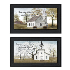 Set Of Two Amazing Grace 3 Black Framed Print Wall Art - 606114044611