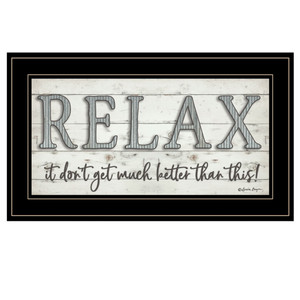 Relax 4 Black Framed Print Wall Art - 606114045274