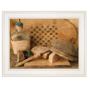 Rustic Vintage Apple Cider White Framed Print Wall Art - 606114020493