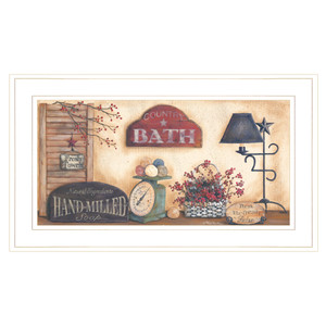 Country Bath 8 White Framed Print Wall Art - 606114063704