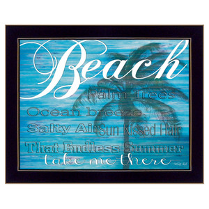 Beach Take Me There 1 Black Framed Print Wall Art - 606114057420