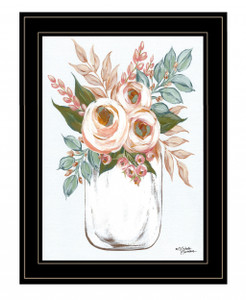 Floral Jar 2 Black Framed Print Wall Art - 606114053309
