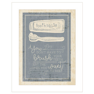 Brush Teeth 1 White Framed Print Wall Art - 606114041306